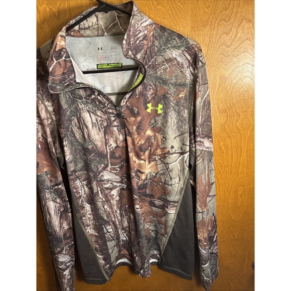 Under Armour RealTree Pullover Large Camo Loose Heat Gear Scent Control 1/4 Zip - Picture 4 of 8
